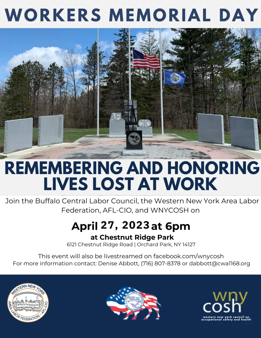 Buffalo CLC Workers Memorial Day 2023 flyer
