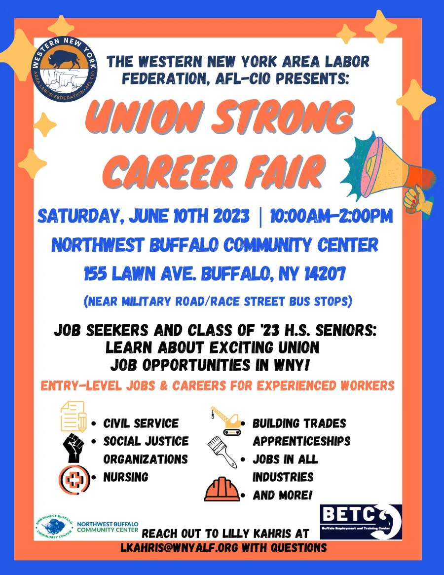 #UnionStrong Career Fair flyer